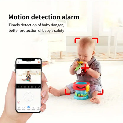 Wireless 2K WiFi Baby Monitor - Smart Crying Detection Camera with 360° Flexible Gooseneck Clip, Full-Color Night Vision & Two-Way Audio