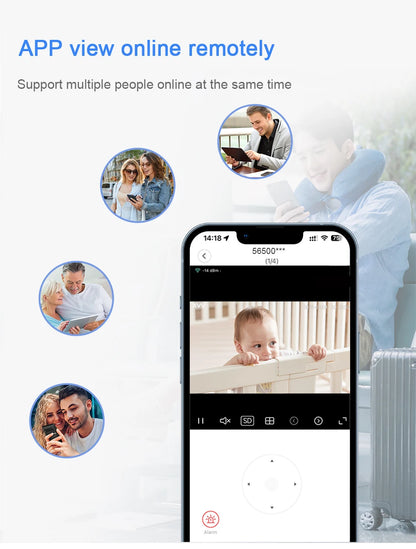 Wireless 2K WiFi Baby Monitor - Smart Crying Detection Camera with 360° Flexible Gooseneck Clip, Full-Color Night Vision & Two-Way Audio
