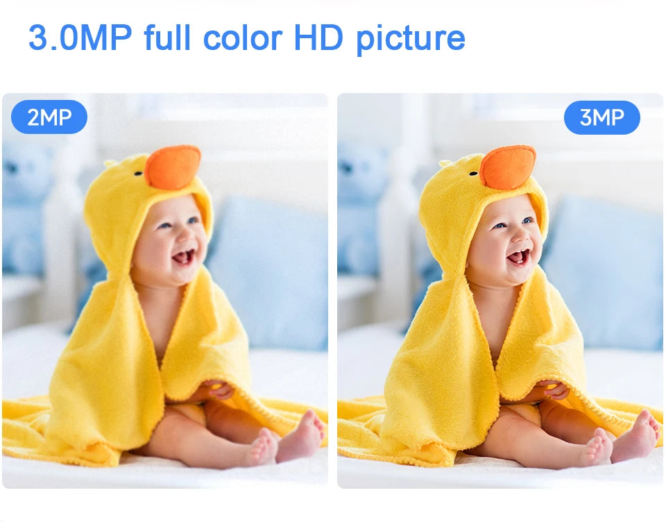 Wireless 2K WiFi Baby Monitor - Smart Crying Detection Camera with 360° Flexible Gooseneck Clip, Full-Color Night Vision & Two-Way Audio