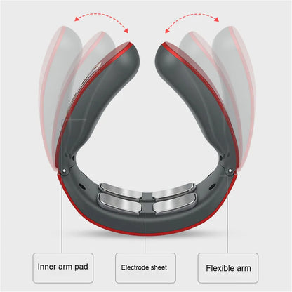 Wireless Electric Neck and Shoulder Pulse Massager - Intelligent TENS Cervical Relaxation Device with 6 Modes & 9 Intensities