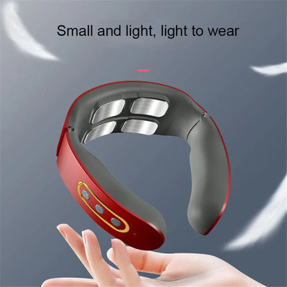 Wireless Electric Neck and Shoulder Pulse Massager - Intelligent TENS Cervical Relaxation Device with 6 Modes & 9 Intensities