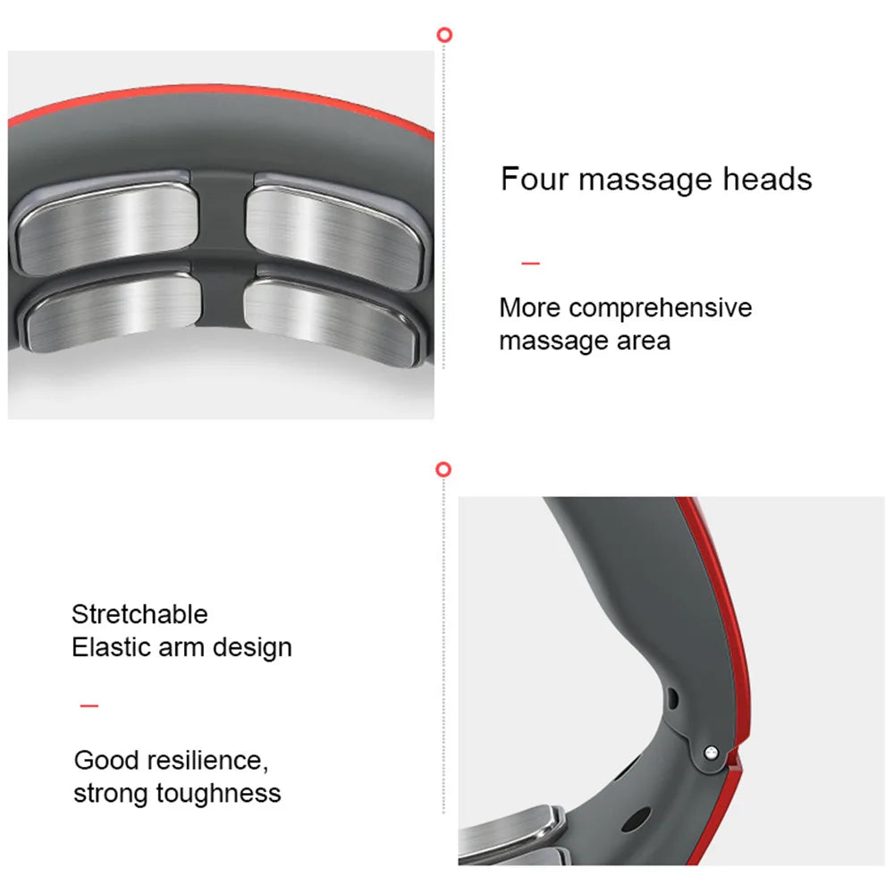 Wireless Electric Neck and Shoulder Pulse Massager - Intelligent TENS Cervical Relaxation Device with 6 Modes & 9 Intensities