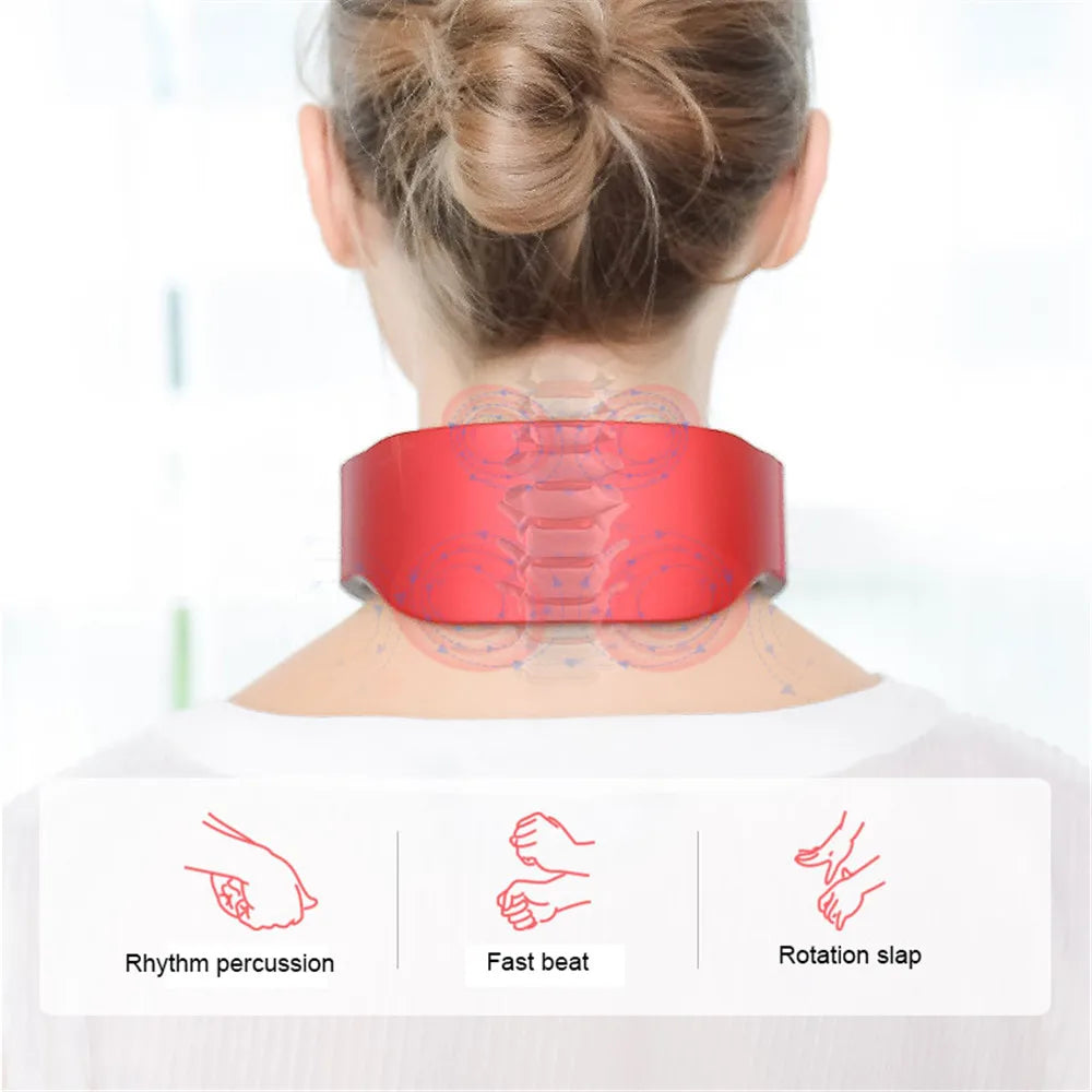 Wireless Electric Neck and Shoulder Pulse Massager - Intelligent TENS Cervical Relaxation Device with 6 Modes & 9 Intensities