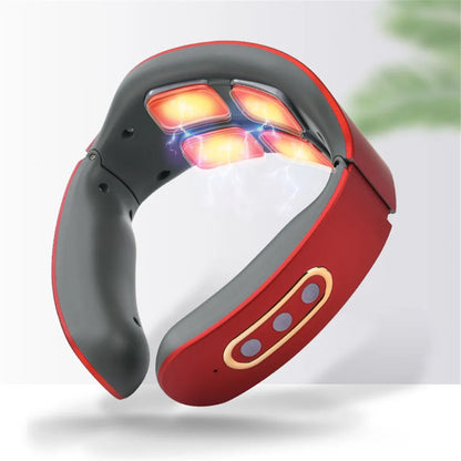 Wireless Electric Neck and Shoulder Pulse Massager - Intelligent TENS Cervical Relaxation Device with 6 Modes & 9 Intensities