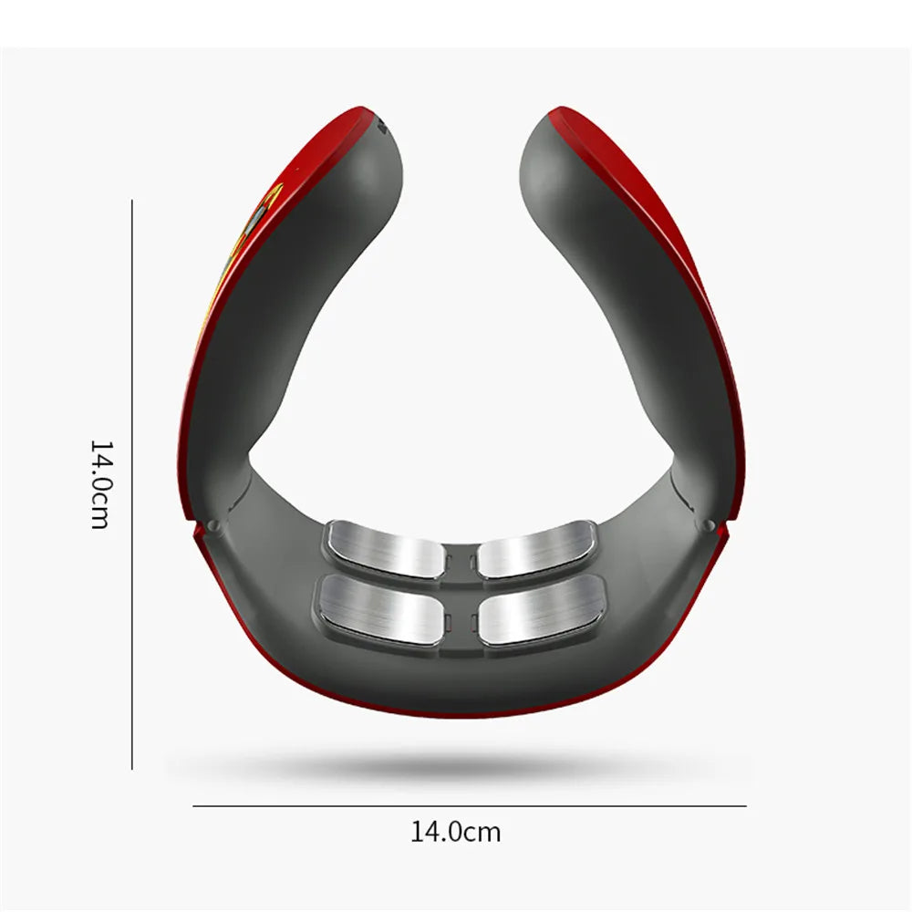 Wireless Electric Neck and Shoulder Pulse Massager - Intelligent TENS Cervical Relaxation Device with 6 Modes & 9 Intensities