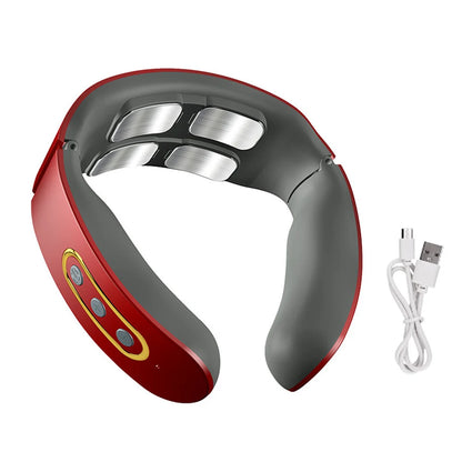 Wireless Electric Neck and Shoulder Pulse Massager - Intelligent TENS Cervical Relaxation Device with 6 Modes & 9 Intensities
