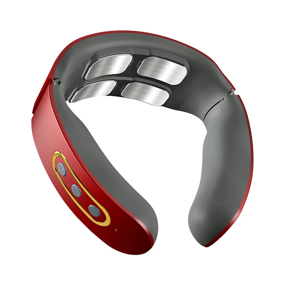 Wireless Electric Neck and Shoulder Pulse Massager - Intelligent TENS Cervical Relaxation Device with 6 Modes & 9 Intensities