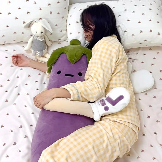 DSaveU8 Eggplant Hugging Pillow Large - Heated Bed Plush with 3 Adjustable Temperature Settings, Comforting Sleep Aid for Kids & Adults