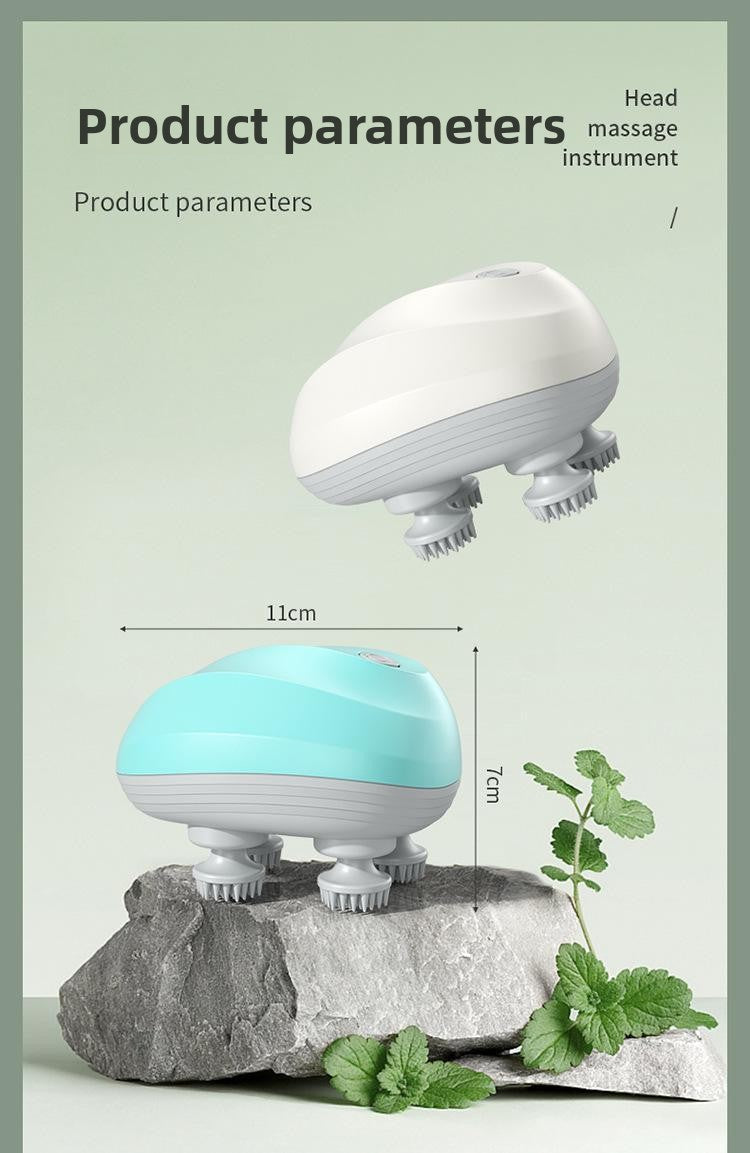 Rechargeable Electric Scalp Massager, Waterproof Handheld Head Massage Tool for Stress Relief & Relaxation, Soft Silicone