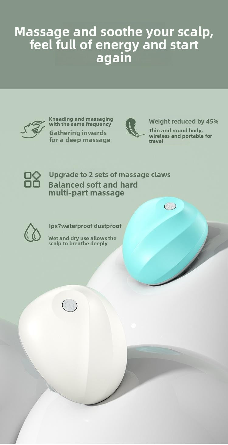 Rechargeable Electric Scalp Massager, Waterproof Handheld Head Massage Tool for Stress Relief & Relaxation, Soft Silicone