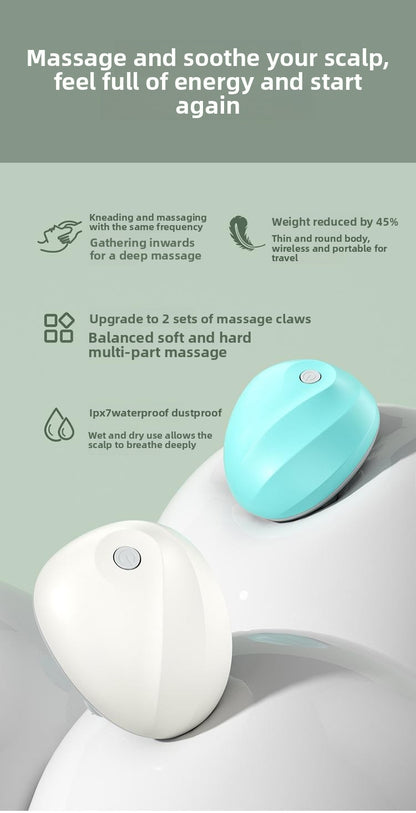 Rechargeable Electric Scalp Massager, Waterproof Handheld Head Massage Tool for Stress Relief & Relaxation, Soft Silicone