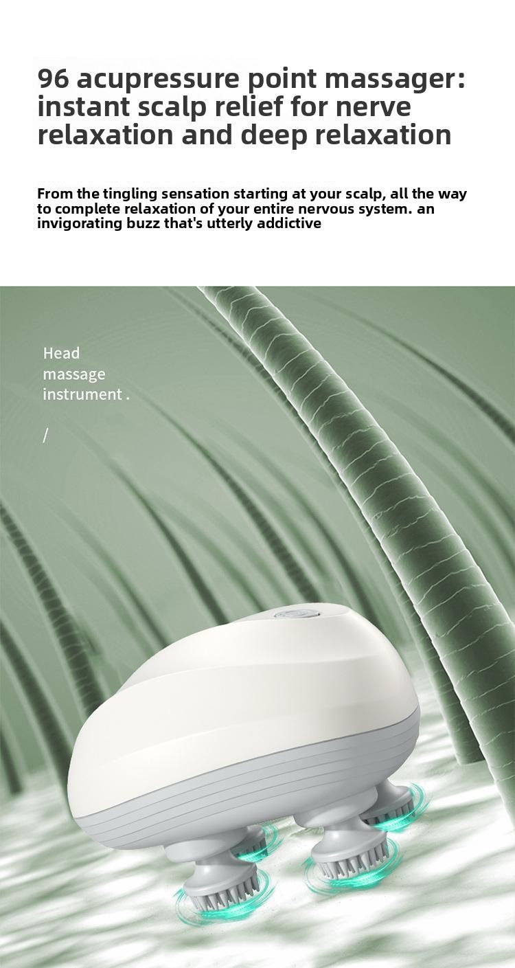 Rechargeable Electric Scalp Massager, Waterproof Handheld Head Massage Tool for Stress Relief & Relaxation, Soft Silicone