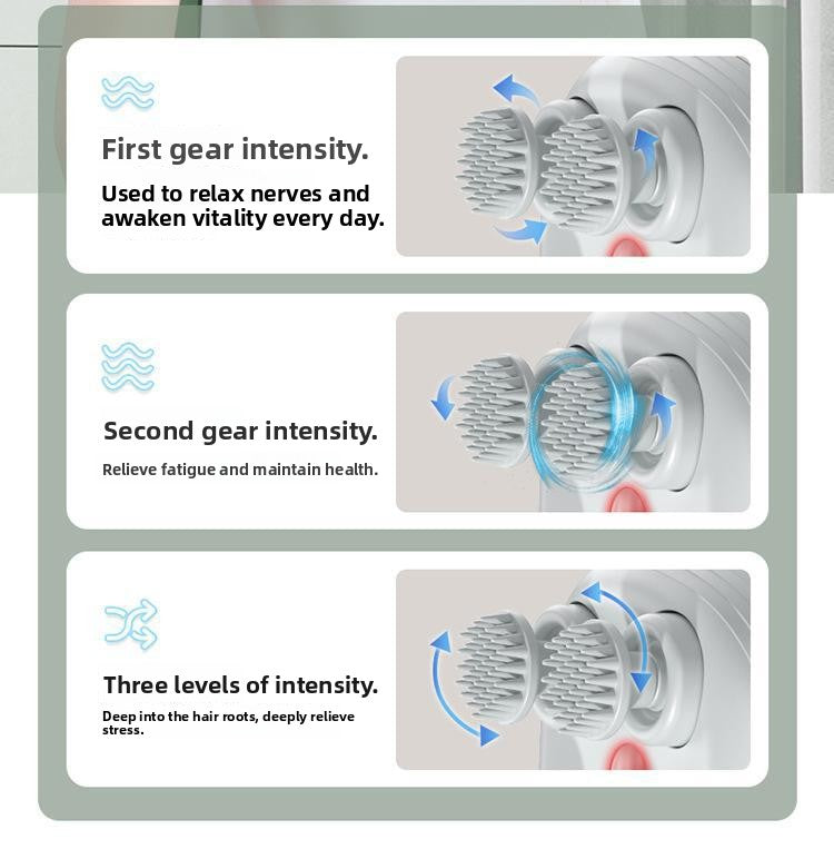 Rechargeable Electric Scalp Massager, Waterproof Handheld Head Massage Tool for Stress Relief & Relaxation, Soft Silicone