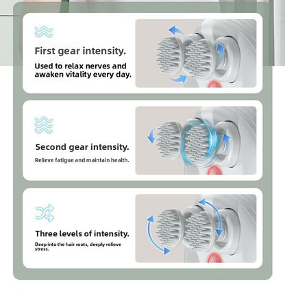 Rechargeable Electric Scalp Massager, Waterproof Handheld Head Massage Tool for Stress Relief & Relaxation, Soft Silicone