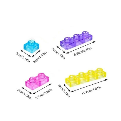 Transparent Crystal Soft Gummy Building Blocks - Squishy Stretchy Creative Tabletop Game & Sensory Stress Relief Fidget Toy for Parties