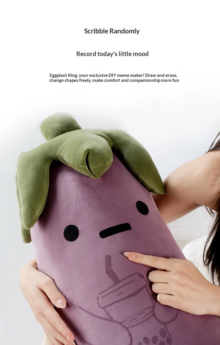 DSaveU8 Eggplant Hugging Pillow Large - Heated Bed Plush with 3 Adjustable Temperature Settings, Comforting Sleep Aid for Kids & Adults
