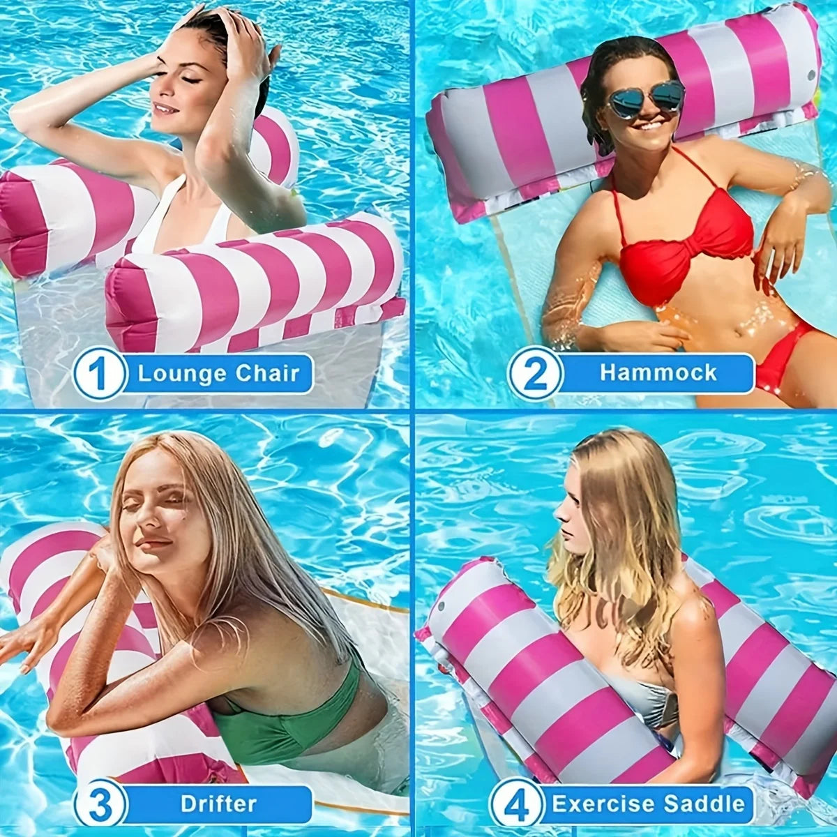 Premium Striped Swimming Pool Loungers - Durable Sunbathing Mattresses, Perfect for Pool Parties & Beach Adventures