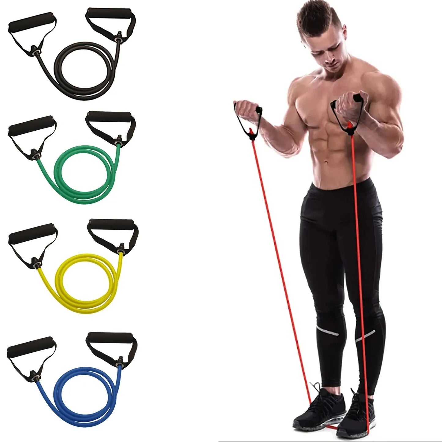 Resistance Bands with Handles Set - Premium Home Gym Strength Training Tubes for Men & Women, Comprehensive Fitness Workout Equipment