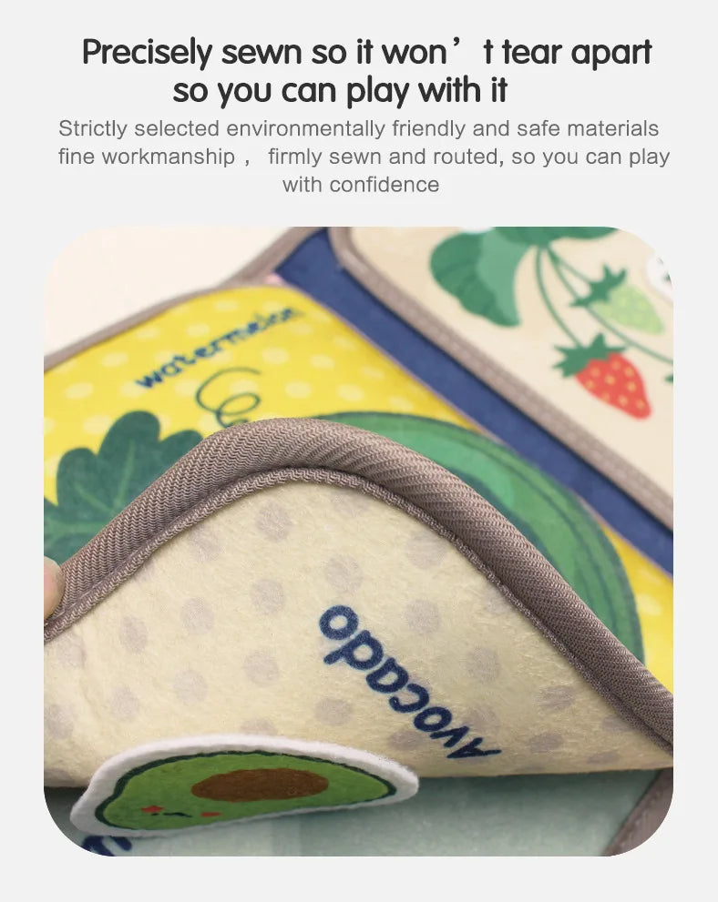 DSaveU8 Montessori Busy Book for Toddlers - 3D Fabric Cloth Early Education Book with Repeated Paste Puzzles, Sensory Learning Toys (Age 3-6)