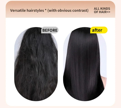 DSaveU8 Portable Mini Hair Straightener - Cordless Rechargeable Hair Straightening Brush Comb for Wet & Dry Use, 3 Temperature Settings