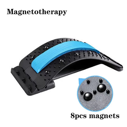 Multi-Level Back Stretcher and Lumbar Support Device - Spine Relaxation Massage Pad for Muscle Tension Relief, Unisex