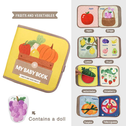 DSaveU8 Montessori Busy Book for Toddlers - 3D Fabric Cloth Early Education Book with Repeated Paste Puzzles, Sensory Learning Toys (Age 3-6)