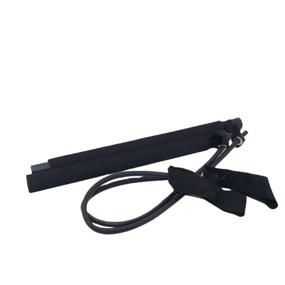 Portable Pilates Bar Stick with Adjustable Resistance Bands - Fitness Exercise Rod for Yoga, Stretching, Core & Full Body Home Workout, Unisex