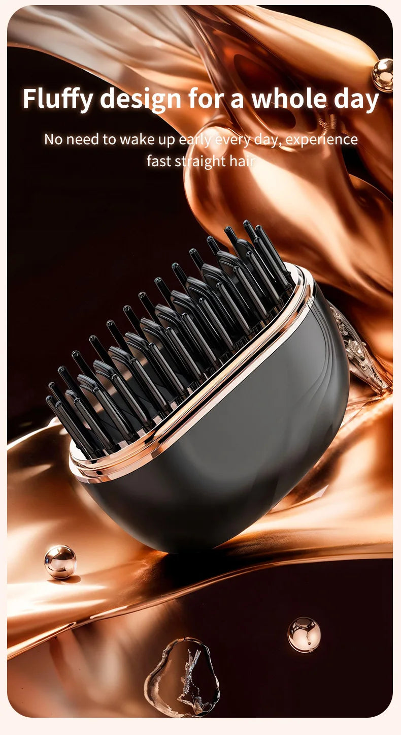 DSaveU8 Portable Mini Hair Straightener - Cordless Rechargeable Hair Straightening Brush Comb for Wet & Dry Use, 3 Temperature Settings