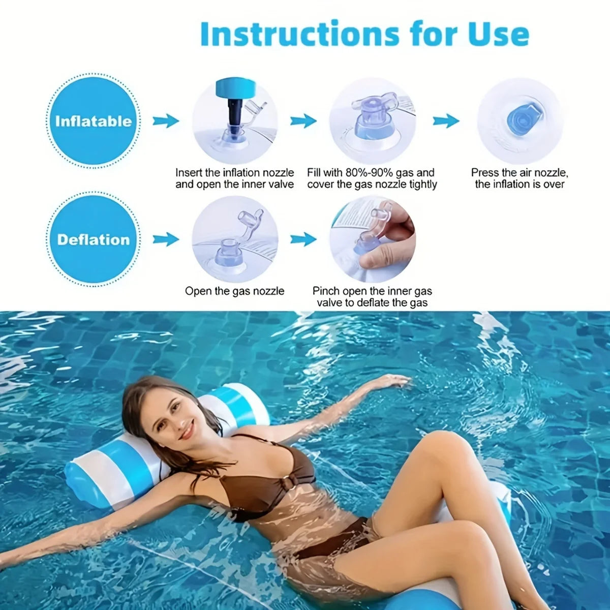 Premium Striped Swimming Pool Loungers - Durable Sunbathing Mattresses, Perfect for Pool Parties & Beach Adventures