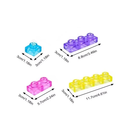 Transparent Crystal Soft Gummy Building Blocks - Squishy Stretchy Creative Tabletop Game & Sensory Stress Relief Fidget Toy for Parties