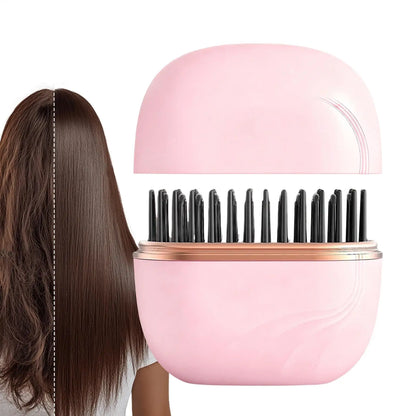 DSaveU8 Portable Mini Hair Straightener - Cordless Rechargeable Hair Straightening Brush Comb for Wet & Dry Use, 3 Temperature Settings