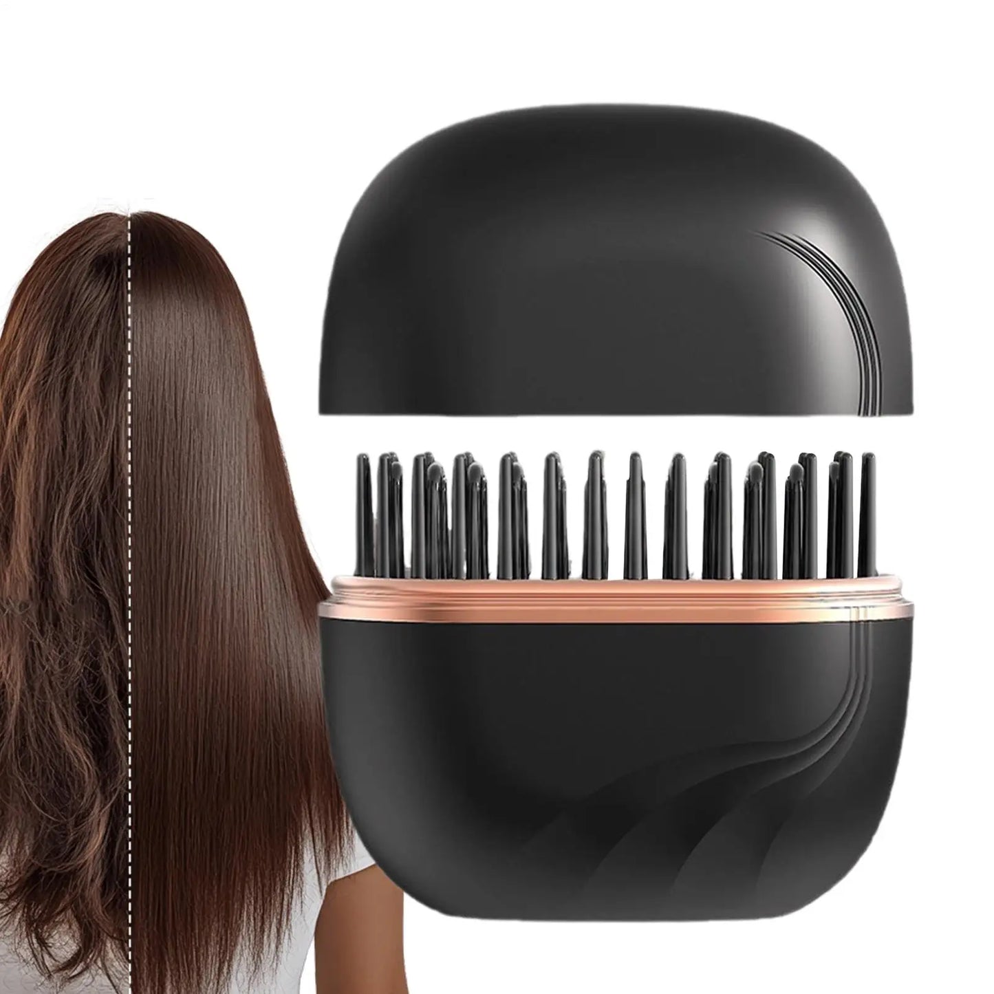 DSaveU8 Portable Mini Hair Straightener - Cordless Rechargeable Hair Straightening Brush Comb for Wet & Dry Use, 3 Temperature Settings